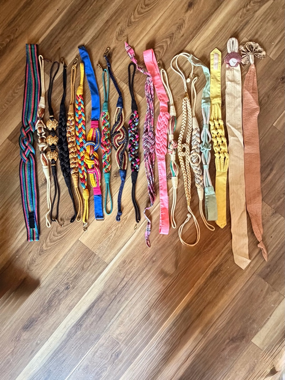 Vintage 70s 80s Statement Belt Lot 19 Braided Rope Satin Cord Sash Belts